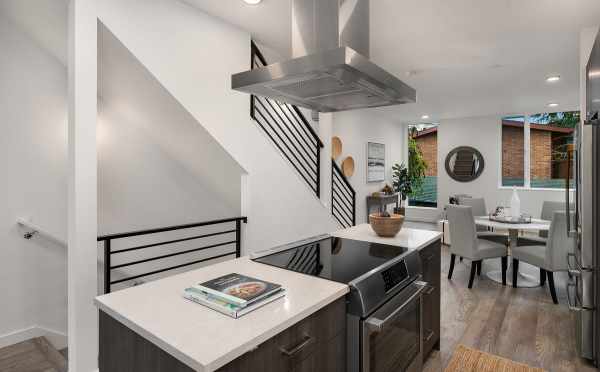 View of the Kitchen and Dining Room of Unit 408A at Oncore Townhomes in Capitol Hill