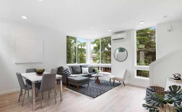 Living Room and Dining Area at 5111F Ravenna Ave NE