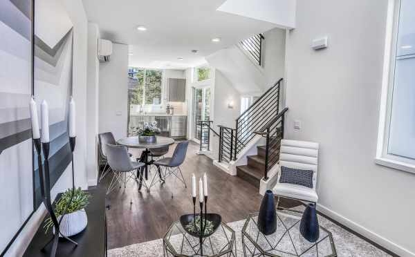 View from the Living Room to the Dining Area and Kitchen at 1724B 11th Ave