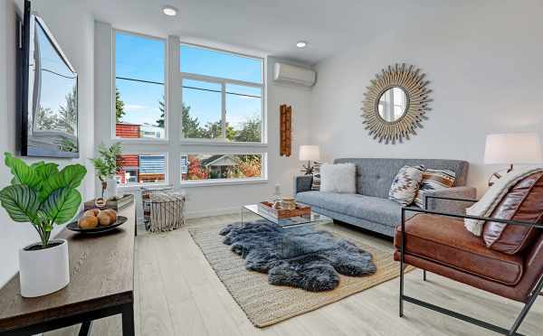 Living Room at 3549 Wallingford Ave N, One of the Lucca Townhomes in Wallingford