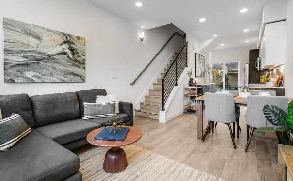 View from the Living Room to the Kitchen at 201B 23rd Ave E