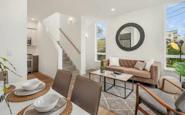 View from the Dining Area to the Living Room at 6539F 4th Ave NE