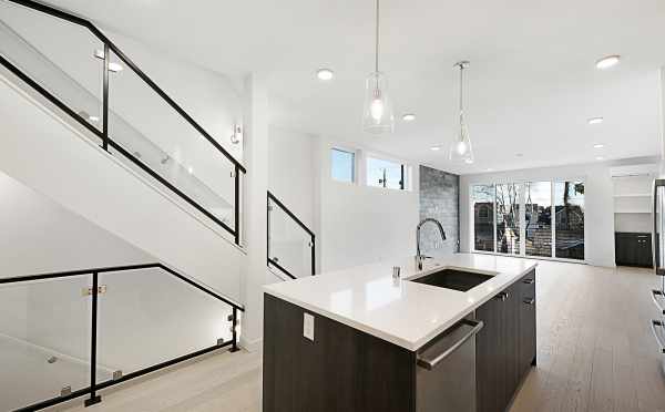 View from the Kitchen to the Living Room of One of the Twin I Townhomes