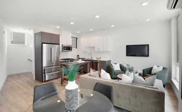 View from the Dining Room to the Living Room and Kitchen at 445 NE 73rd St