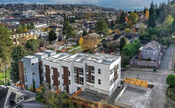 Aerial View of the Back of the Walden Townhomes in Magnolia