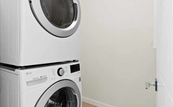 Stackable Washer and Dryer at 14355 Stone Ave N, One of the Tate Townhomes