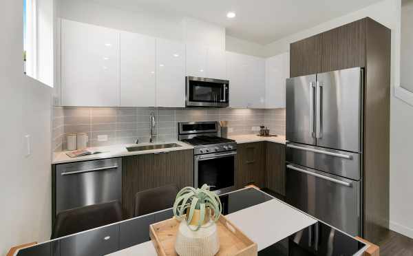 Kitchen at 4719A 32nd Ave S, One of the Lana Townhomes in the Columbia City Neighborhood of Seattle