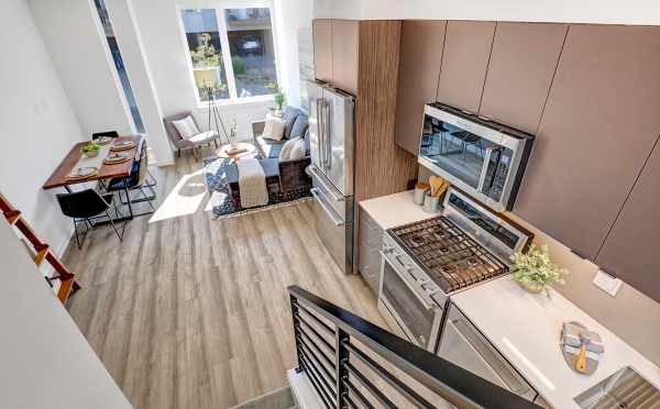 View of the Kitchen, Living Room, and Dining Area at 8505 16th Ave NW