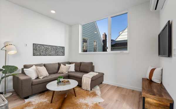 Living Room at 1728C 11th Ave, One of the Altair Townhomes by Isola Homes