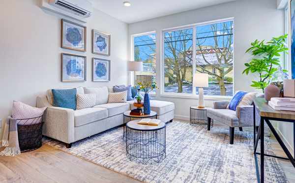 Living Room at 1638E 20th Ave in the Avani Townhomes by Isola Homes