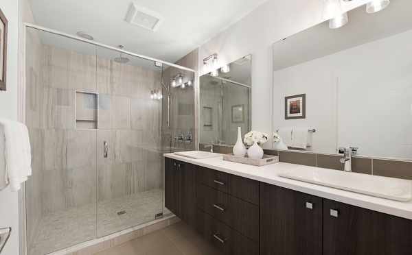 Master Bathroom in One of the Twin II Duplexes in East Queen Anne