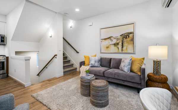 View from the Living Room to the Kitchen and the Stairs at 3803 23rd Ave W