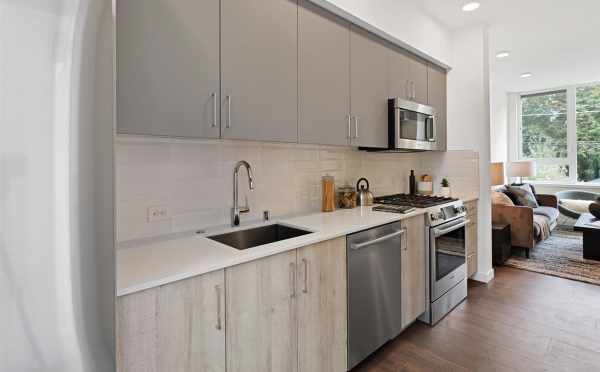 View from the Kitchen to the Living Room at 10843 11th Ave NE in the Lily Townhomes