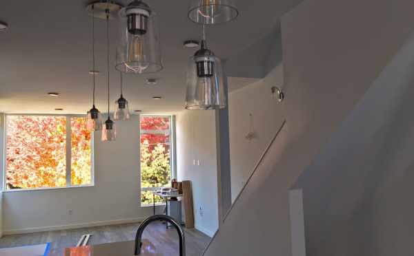 View from the Kitchen to the Living Room of the Oncore Townhomes in Capitol Hill Seattle