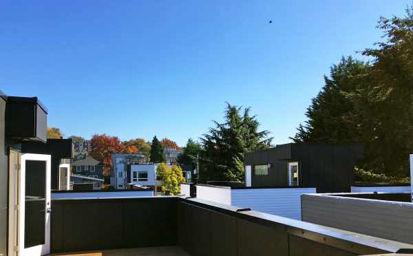 View Looking East from One of the Rooftop Decks of the Oncore Townhomes in Capitol Hill Seattle