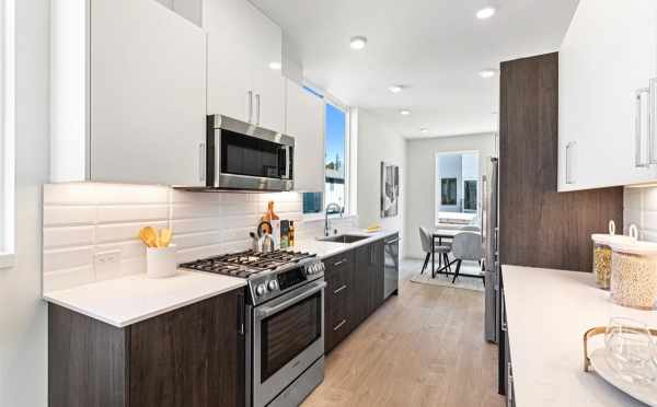 View from the Kitchen to the Dining Room at 224 18th Ave in the Cabochon Collection in the Central District