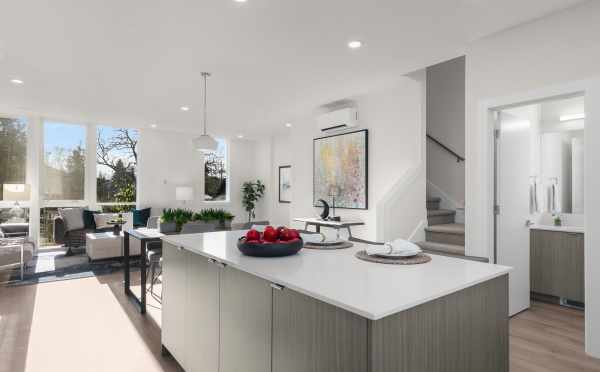 View from the Kitchen to the Powder Room at 1647 22nd Ave, One of the Central 22 Townhomes