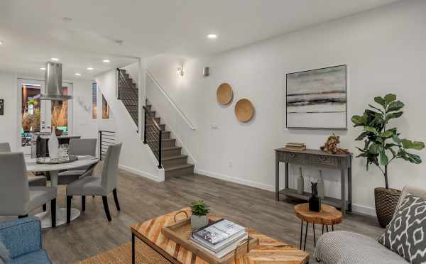 Living Room and Dining Area of Unit 408A at Oncore Townhomes