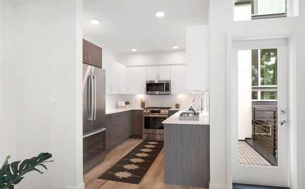 Kitchen and Door to the Deck at 5111F Ravenna Ave NE