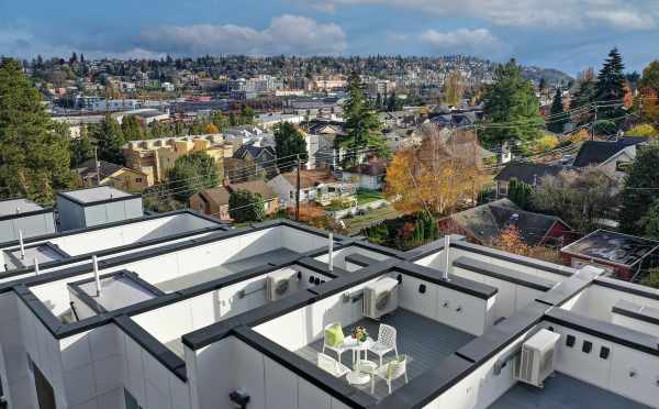 Aerial View of the Roof Decks at the Walden Townhomes in Magnolia