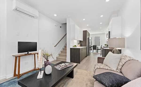 View from the Living Room to the Kitchen and Dining Room at 212E 18th Ave in the Cabochon Collection