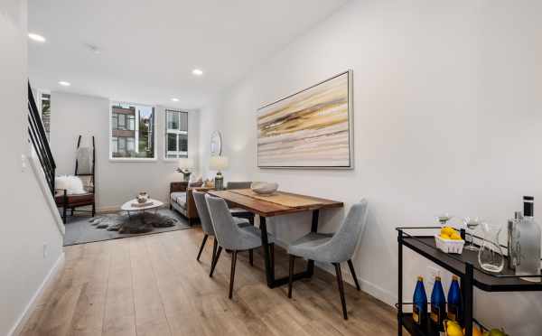 Dining Area at 1105F 14th Ave, One of the Corazon Central Townhomes in Capitol Hill