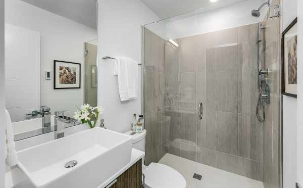 Owner's Suite Bath at 10429C Alderbrook Pl NW, One of the Jasmine Townhomes in the Flora Collection