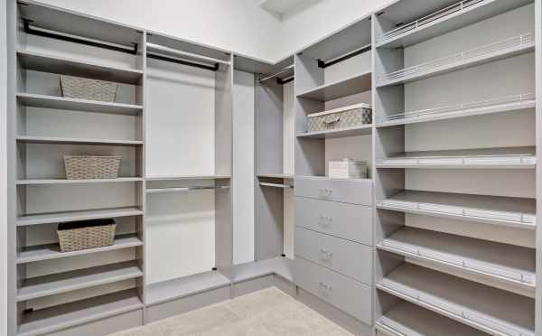 Master Closet in a New Home in Kirkland, WA