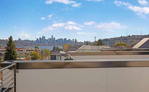 View of Downtown Seattle and Lake Union from the Roof Deck at 3549 Wallingford Ave N