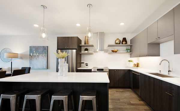 Kitchen with Stainless Steel Appliances in One of the Twin II Duplexes