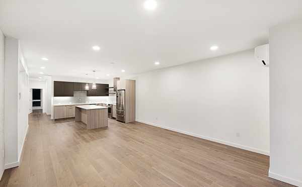 View from the Living Room to the Kitchen of the Second Twin II Townhome