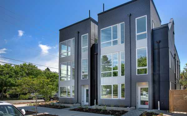 Exterior View of the Kai Townhomes Along NW 62nd St in Ballard