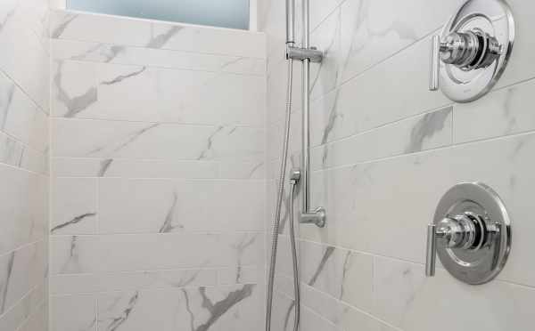 Shower in the Master Bath of Unit 408A at Oncore Townhomes in Capitol Hill