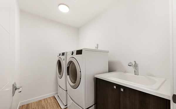 Laundry Room in One of the Twin I Townhomes in East Queen Anne, Seattle