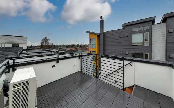 Rooftop Deck at 8551A Midvale Ave N, One of the Fattorini Flats North Townhomes in Licton Springs by Isola Homes