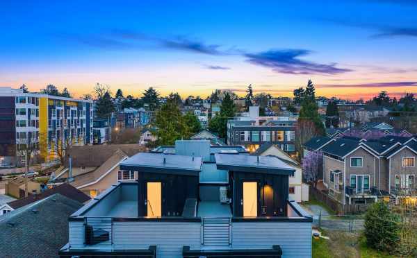 Aerial View of the Roof Decks of the Thalia Townhomes in Capitol Hill by Isola Homes