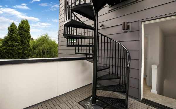 Spiral Staircase to the Roof Deck at 5111F Ravenna Ave Ne