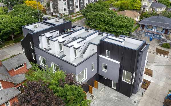 Aerial View of the Parking and Roof Decks of the Kai Townhomes