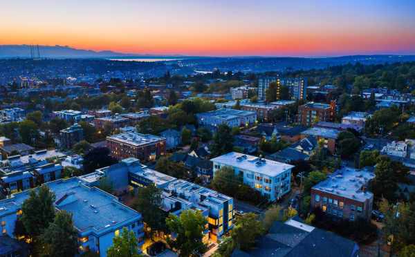 Aerial View of the Mika Townhomes Looking North