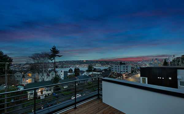 City and Lake Views from the Rooftop Deck at Twin II Townhomes