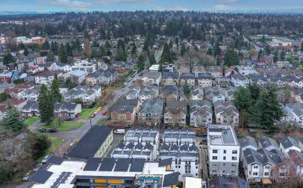 Aerial View of the Fattorini Flats Townhomes Looking East