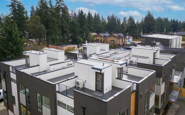 View of the Roof Decks at the Maya Townhomes in Haller Lake