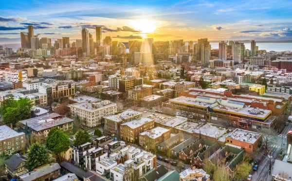 Aerial View of Core 6.2 in Capitol Hill and Downtown Seattle