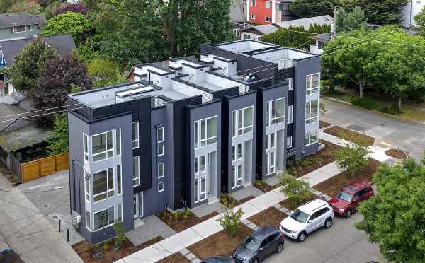 Aerial View of the Kai Townhomes Along 17th Ave NW