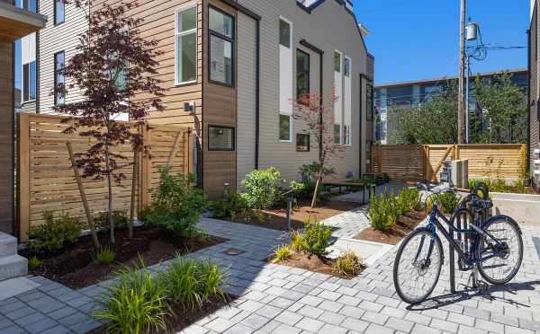 Bike Storage at Seating Area in the Courtyard of the Cabochon Collection