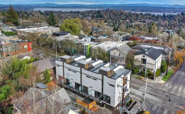 Aerial View of the 6 Central Townhomes