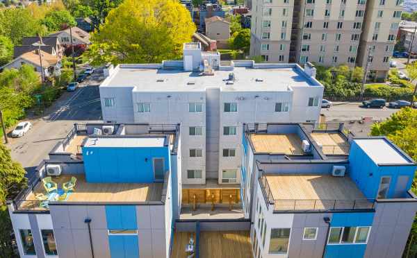 View of the Rooftop Decks at Hawk's Nest Townhomes in North Beacon Hill