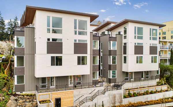 View of Isla Townhomes, by Isola Homes, Located at 3062 SW Avalon Way in West Seattle