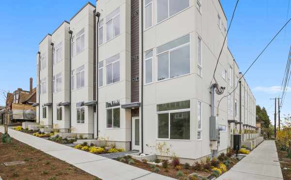 Exterior of the Nino 15: West Townhomes Along Linden Ave N in Fremont by Isola Homes