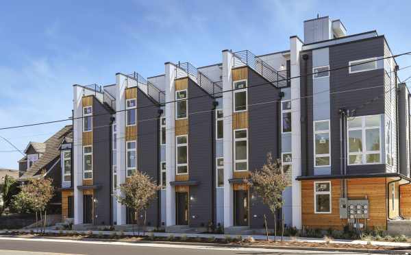 Front Exterior of the Thoren Townhomes Along NW 85th St in Crown Hill